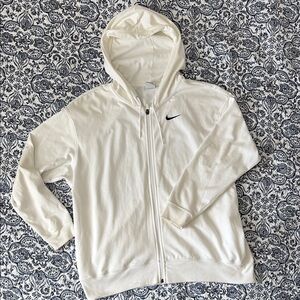 Nike White Oversized Zip Up Hoodie